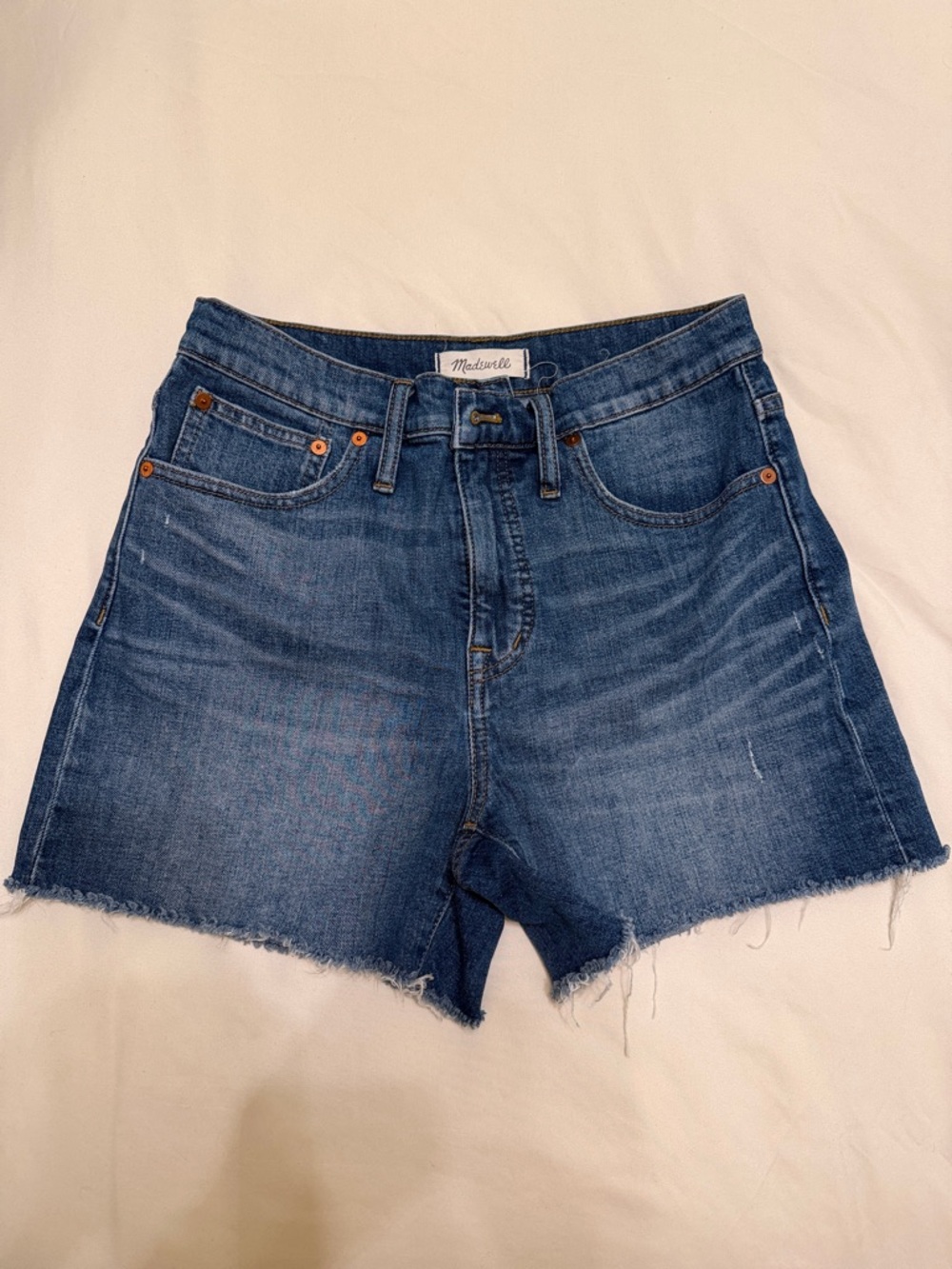 Madewell Dark Blue Raw Hem Denim Cutoff Shorts